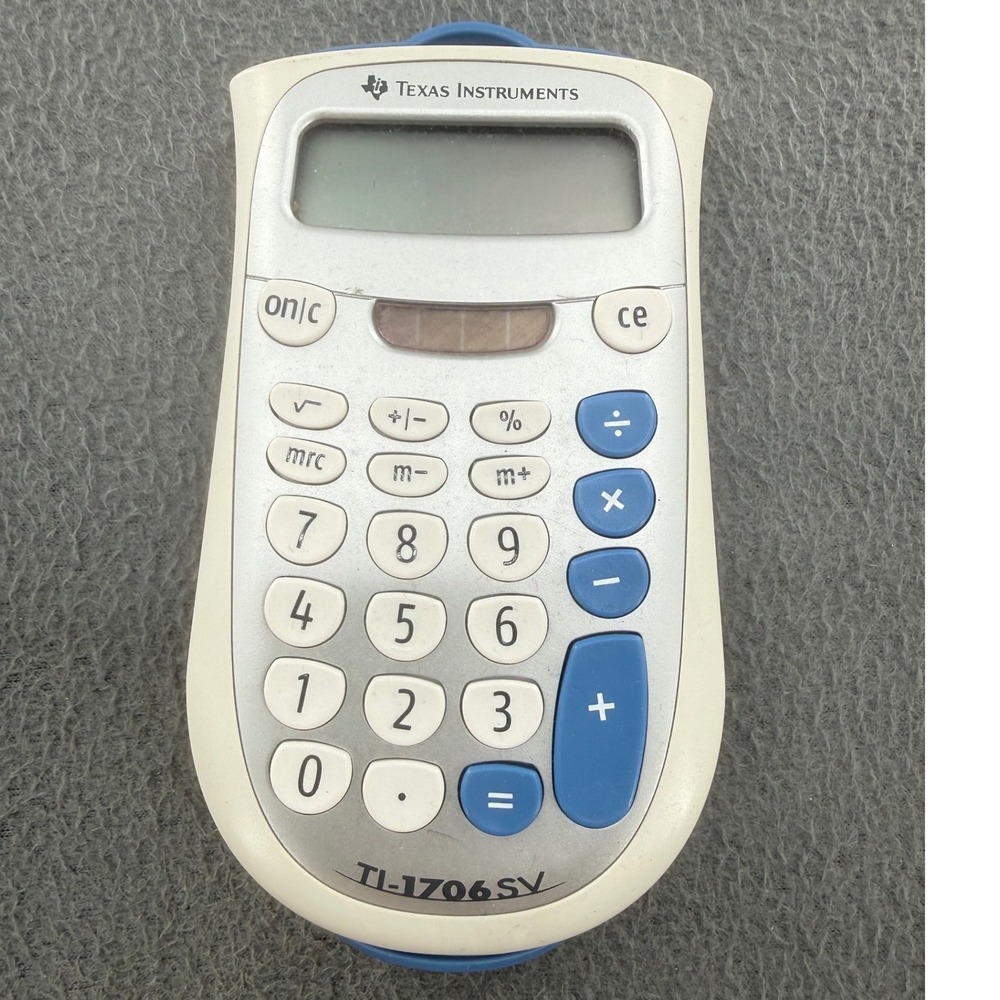 Texas Instruments TI-1706SV Calculator OS Solar Handheld School Office Retro